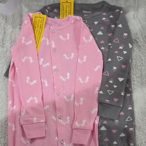 Hanes Kids Pajama Set - Pink and Gray Patterns